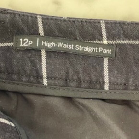 TALBOTS High Waist Straight Leg Black White Windowpane Pants Trousers 12P - Picture 3 of 13